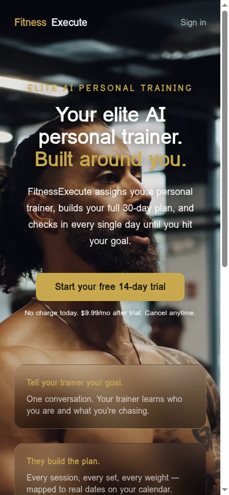 FitnessExecute — Landing page